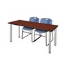 Kee Rectangle Tables > Training Tables > Kee Table & Chair Sets, 72 X 24 X 29, Cherry MT7224CHBPCM44BE